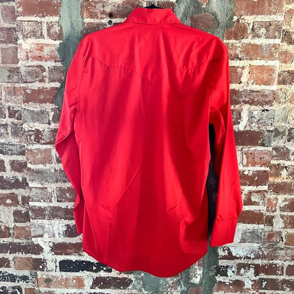 VTG Dickson Jenkins Fort Worth TX Western Pearl Snap Red. Shirt M 21x30 - Picture 4 of 4
